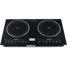 Electric Induction Cooker - Portable 2600W 8 Gear Firepower Electric Dual Induction Cooker Cooktop Countertop Double Burner Suitable for Cast Iron, Stainless Steel Cookware and Kitchen or Resturant