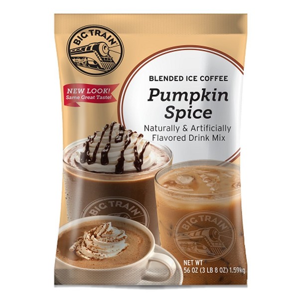 Big Train Blended Ice Coffee, Pumpkin Spice, 3.5 Pound, Powdered Instant Coffee Drink Mix, Serve Hot or Cold, Makes Blended Frappe Drinks