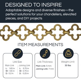 RCH Hardware CH-37-BRZ Brass Chandelier Chain, Bronze (1 Foot)