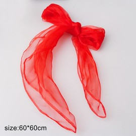 Lanjue 6 Pcs Sensory Scarves, Rainbow Colour Baby Sensory Toys Children Dance Juggling Scarves Silk-like Fabric Square Scarf for Baby Gymnastics Rhythm Movement Magic