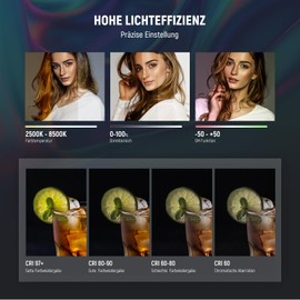 NEEWER Handlichtstab Magnetischer Lichtstab mit APP Steuerung, 360°Voll RGB Mini LED Videoleuchte Stab mit 2550mAh Akku, 2500K~8500K dimmbar CRI 97 mit 17 Lichtszenen für Fotografie Vlog TikTok, TL97C