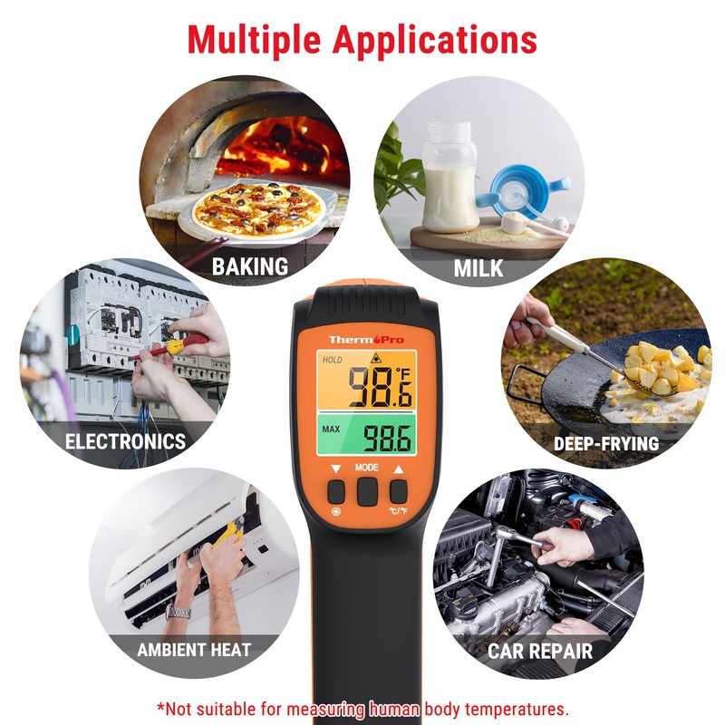 ThermoPro TP450 Dual Laser Temperature Gun for Cooking, Digital Infrared