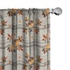 Ambesonne Fall Curtains, Bitonal Plaided Background with Pinecones and Maple