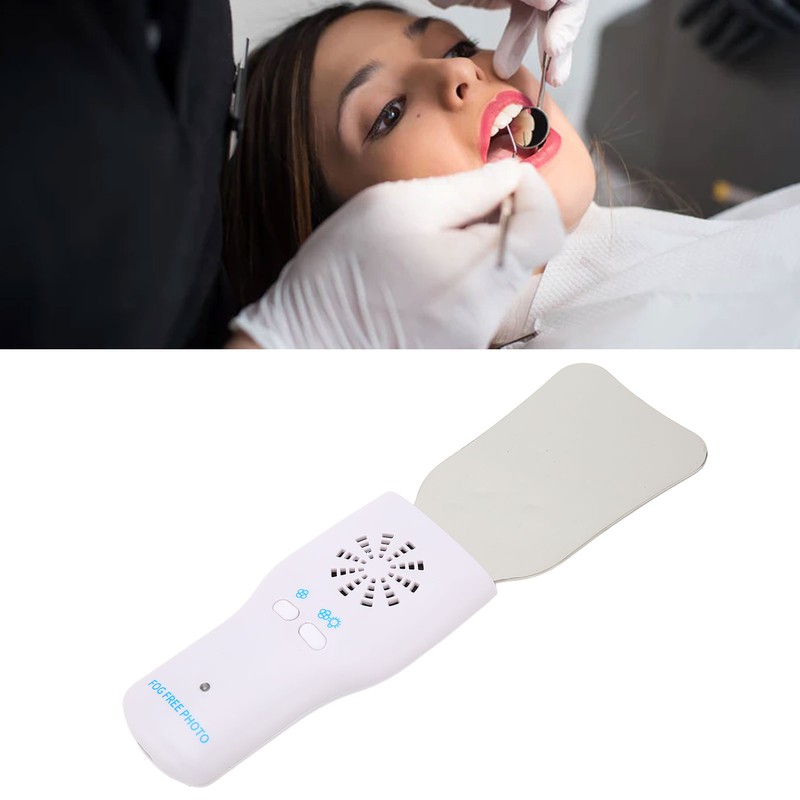 Dental Mirror Handle Prevent Fog LED Light Teeth Oral Cavity