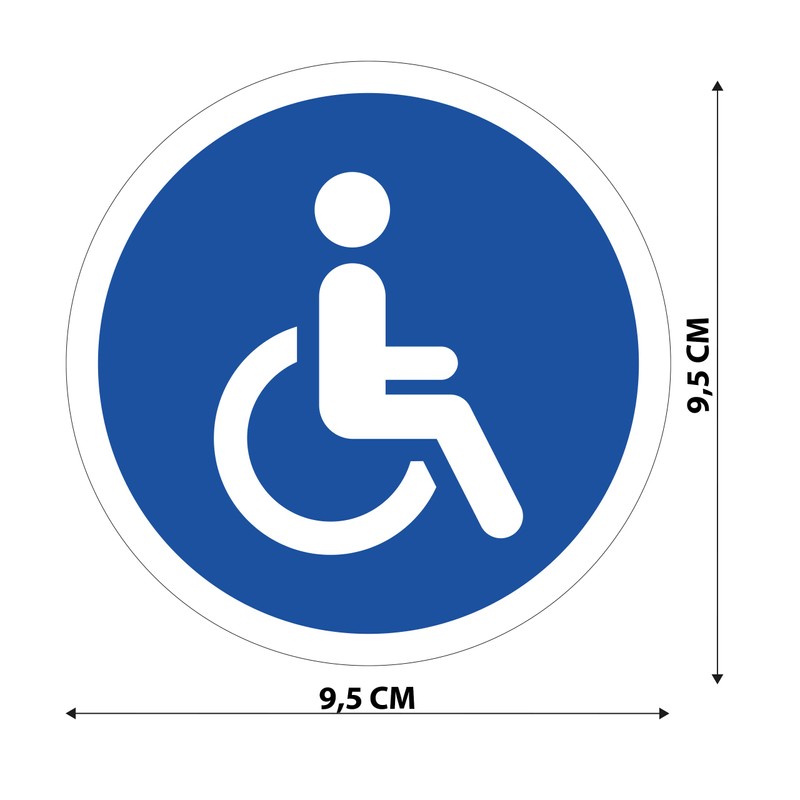 Disabled Sticker Wheelchair Car Sticker 9.5 x 9.5 cm Disabled
