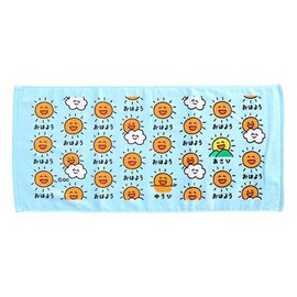 Okutani Corporation Okaki-san Series Face Towel, Good Morning, 100% Cotton