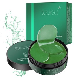 BLIGGLE Under Eye patches (64 pcs)-Green Tea Eye Mask with Hyaluronic Acid, Cooling Eye Care for Puffy Eyes & Dark Circles Treatments,Reduce Under Eye Bags and Smooth Wrinkles