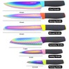 KNIFAST Kitchen Knife set Rainbow Titanium Coated - 12 Pcs