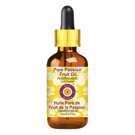 Deve Herbes Pure Passion Fruit Oil (Passiflora edulis) with Glass Dropper Cold Pressed 30ml (1 oz)