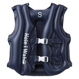 Hele i Waho Snorkeling Vest HeleiWaho Inflatable Snorkeling Vest for Kids (Kids&Jr) - The smallest size for travel that inflates like a float, for snorkeling, floating vest, XS Navy