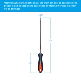 GKZKNG 7010-871-0395 Chainsaw File 4.0mm for 1/4"–3/8" Picco Chains, Compatible with Stihl MS170 MS180 MS250 Chainsaws, Sharpening File with Handle, 3pcs Replacement Kit