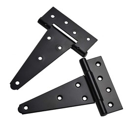 T-Hinges 6" - 2 Pack - Powder Coated Black - Screws Included - DHH6