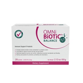 OMNi BiOTiC Balance Probiotic Immune Support - Bifidobacterium & Lactobacillus - Hypoallergenic - Immune Booster Supplement for Men and Women - Non-GMO (28 Daily Packets)