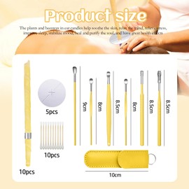 KUBDPQOR Flared Beeswax Ear Candles Set - High Quality Ear Candles for Cleaning Earwax - Complete Set with Earwax Remover and Other Accessories