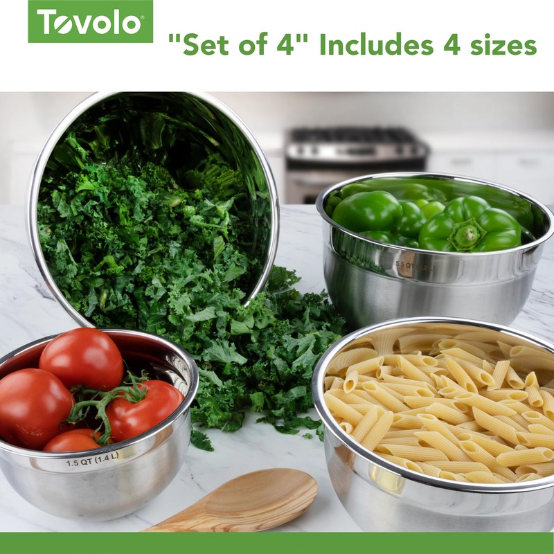Tovolo Small Stainless Steel Mixing Bowl 1.5 Quart Metal Mixing