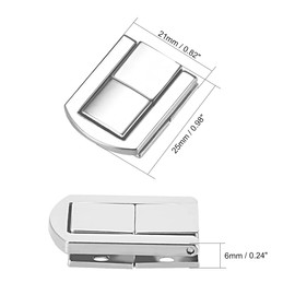 sourcing map Toggle Catch Lock, 25mm Retro Decorative Silver Tone Hasp with Screws for Suitcase Chest Trunk Latch Clasp, Pack of 2