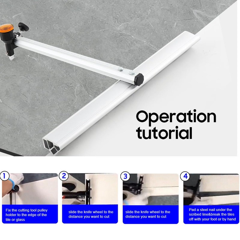 SUDEG 60cm T-Shaped Glass Cutting Tool,T Type Push Glass Cutter,
