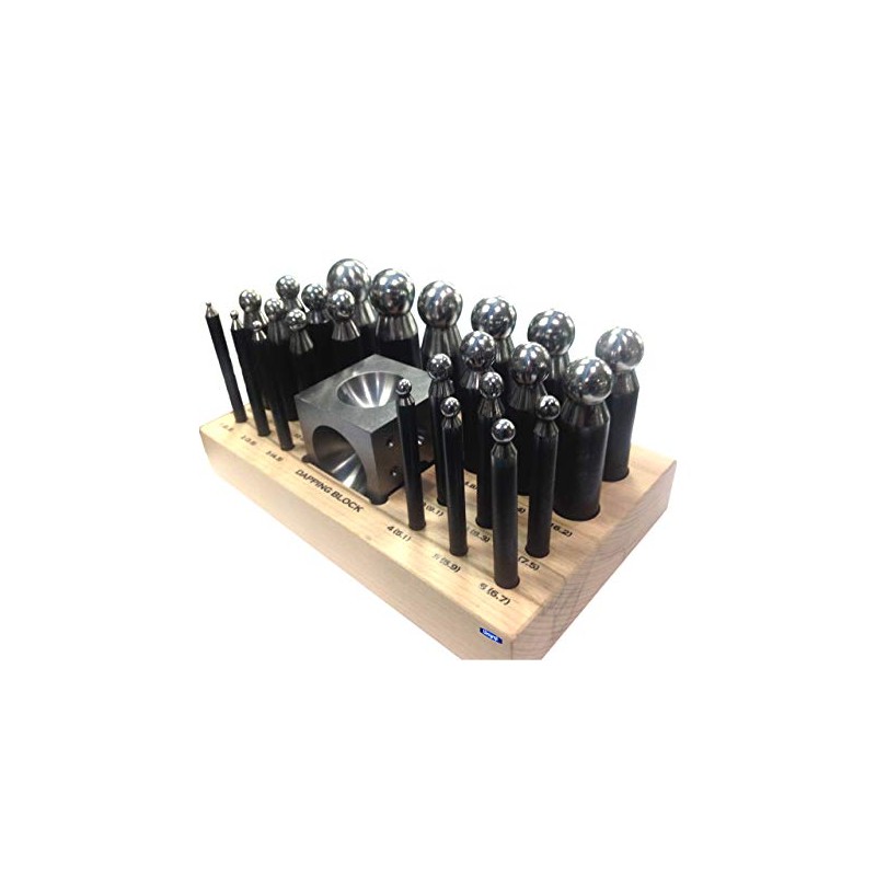 Dapping Set Punches & Block Steel Forming 24 pc for
