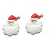 Santa w/Fuzzy Beard Christmas Clip On Earrings (H085clip)