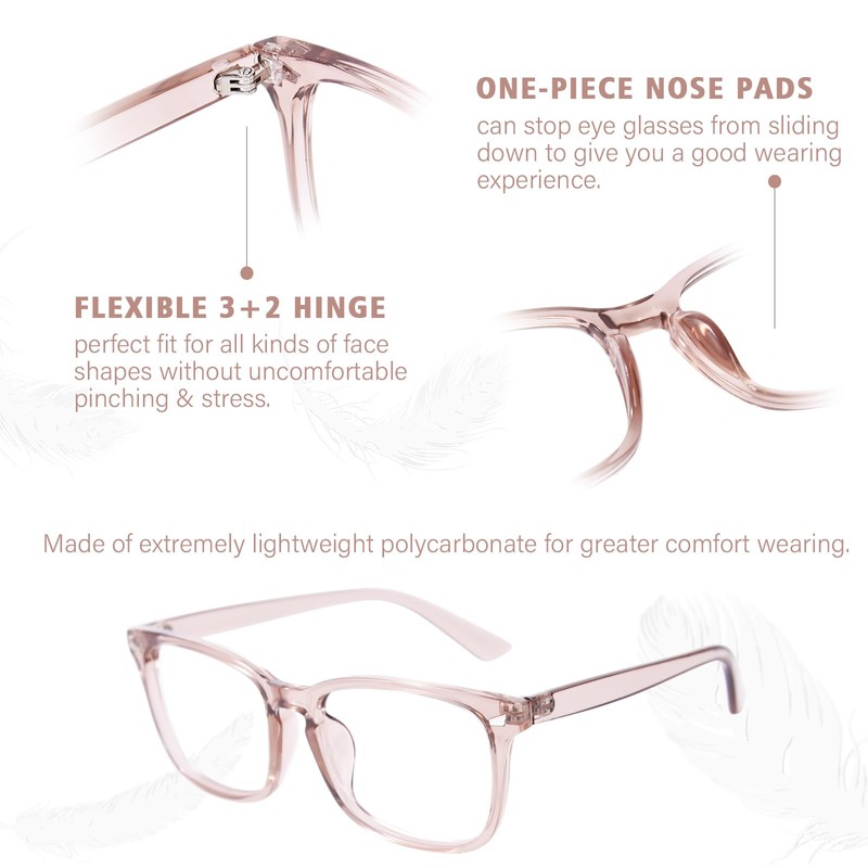 OPTOFENDY Progressive Multifocal Reading Glasses for Women Men, Square Blue
