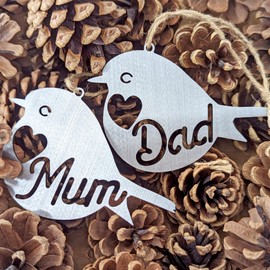 Mum and Dad Mini Steel Robin - Gift for Mum and Dad - Mum and Dad Memorial - Mum and Dad Present - Mum and Dad Gift - Mum and Dad Birthday - Mother's Day - Father's Day