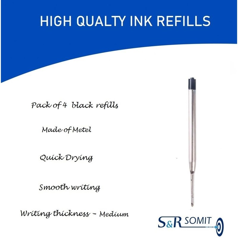 S&R Somit Ballpoint Pen Refill Medium Tip (Black)