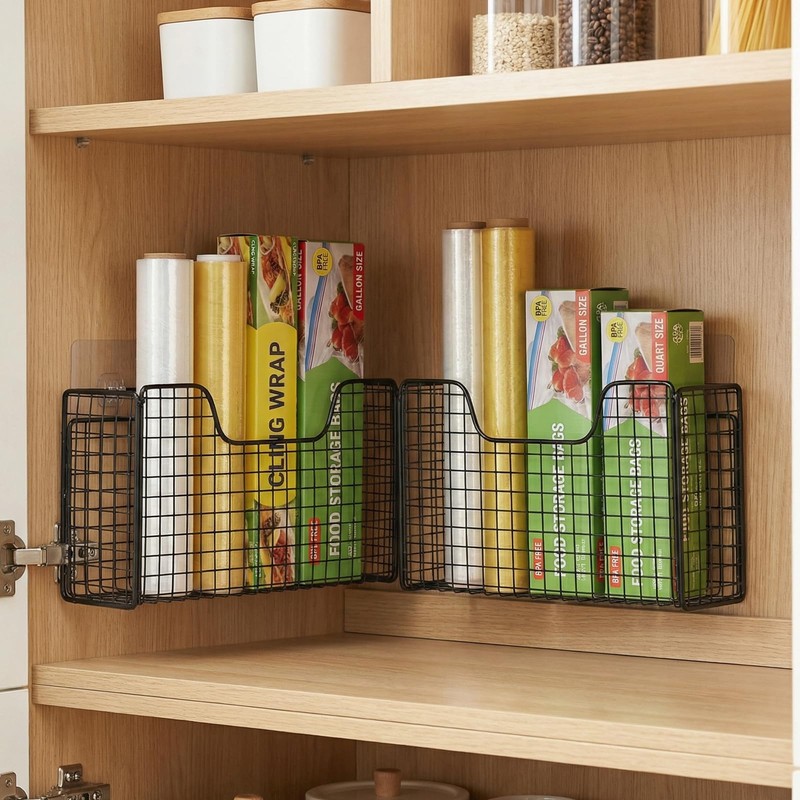 2 Pack Aluminum Foil Organizer, Foil and Plastic Wrap Organizer,