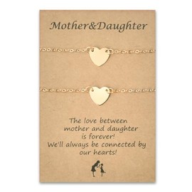 Matching Mother Daughter Bracelets Sets for 2 Mom Daughter Birthday Christmas Gift for Women Girls Gold Bangle Bracelet Gift for Mother Mom Mommy Adjustable Bracelet for Bonus Mom Mother In Law