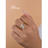 Effinny 3.5ct Oval Cut Solitaire Engagement Ring,Pavé Band Crushed Ice