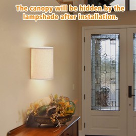 LABOREDUCER Hardwired Wall Lights Set of 2 with Wall Lamps Fabric Shade,Farmhouse LED Sconce Wall Lighting, Wall Mount Lights Wall Sconces for Bedroom Living Room, Stair (Bulbs NOT Included)