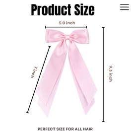 LuSeren 2 PCS Double Layer Hair Bows Pink Hair Ribbon Clips Ponytail Holder Accessories for Women Girls Toddlers Teens Kids