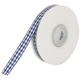 ZhXu Shuo 3/8 inch X 11Yard Gingham Ribbon Thin Crafts Ribbon Buffalo Checker Plaid Ribbon for Gift Wrapping,Party Decoration,Picnic,Crafts Hair Accessories (Dark Blue)