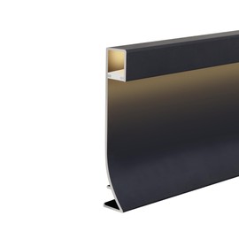 Bikykose 16.4ft LED Aluminum Channel Skirting, Skirtingboard Baseboard Skirting Light - Easy Installation for Home Theater (Type A-Black-80mm-5m)