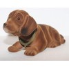 RAKSO Wobble Dachshund Dog Figurine H14 cm Large Lying Down