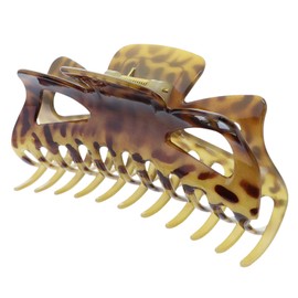 Jumbo Jaw Clip Extra Large Marbelized Hair Claw (Leopard Mustard)