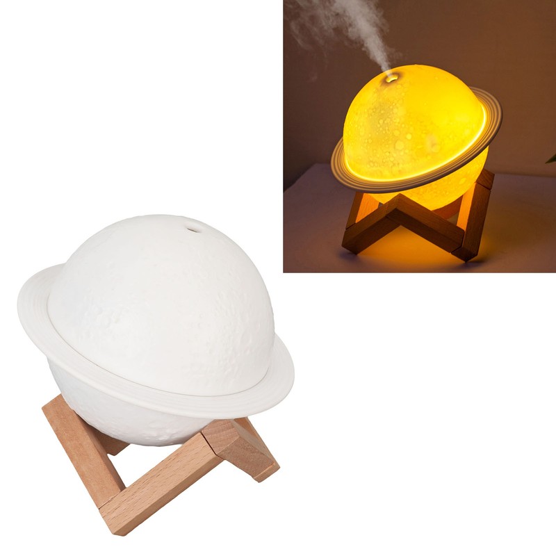 Mini Planet Humidifier LED Moon Lamp Diffuser Rechargeable Planetary USB