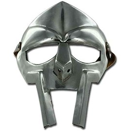 New Gladiator Face Mask Helm Hand Forged SCA LARP Helmet Roman Armor Mf Doom Silver, Silver, X-Large
