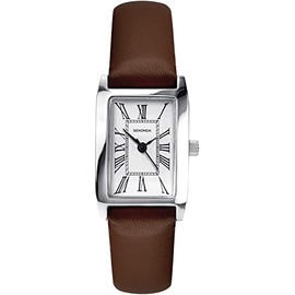 Sekonda Classic Ladies Quartz Watch with White Dial Analogue Display and Brown Strap 40338