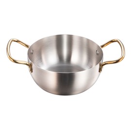 Korea Ramen Pot Stainless Steel Double Handle Fast Heating Ramen Noodle Cooking Pot for Induction Cooker Silver