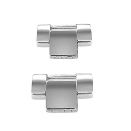 Duoan 0.8" High Polished Extra Links for Smart Watch Band, 2pcs (Silver)