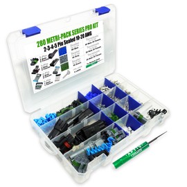 366pcs (2,3,4,5 PIN) Metri-Pack 280 Series 30 Amp Conductor Connector, Terminal, Sealed Weatherproof Automotive Electrical Connectors Kit 10-20 GA (w/Removal Tool)