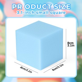 FYYTARO 100PCS 3 Inch Soft Foam Blocks - Educational Toys for Toddlers, Colorful Stacking & Sorting Cubes, Building Blocks for Preschool Classrooms, Daycare Sensory Play (Light Blue)