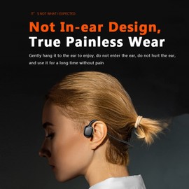 Open Ear Headphones Bone Sound Bluetooth Sports Headphones Bone Conduction Headphones Wireless Bluetooth Sports Headphones for Jogging Running Wireless Ear Clip Bluetooth Headset Bone Headphones