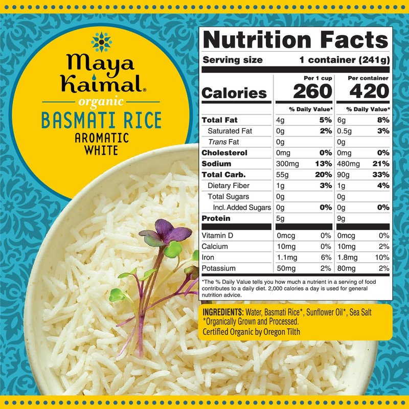 Maya Kaimal Organic Rice, Fully Cooked, Vegan, Certified Organic, Non