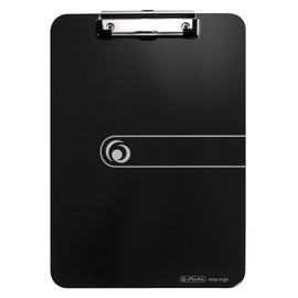 Herlitz 10842409 Clipboard A4 Kraft Paper Cover with Clip Mechanism and Hanging Hole, FSC Mix. Assorted colours. Black