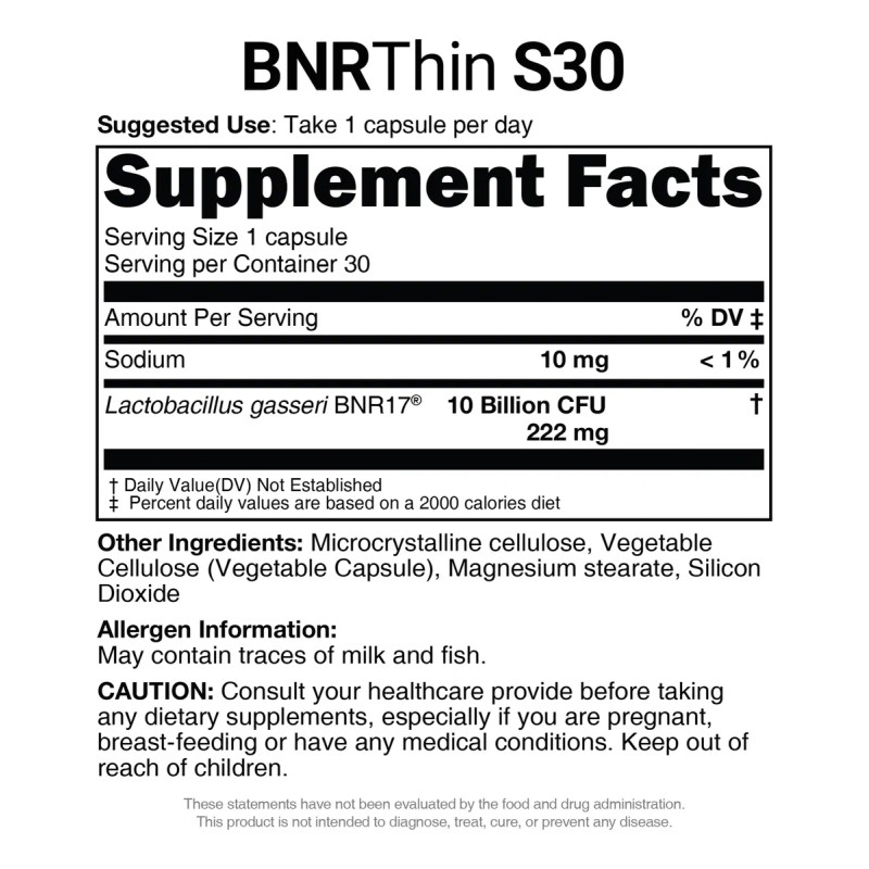 Acebiome Bnrthin S30 - 10 Mil Millones Ufc, 30 Cápsulas