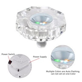 Aepiraza Crystal Led Light Base for 3D Display Lighted Up, 4 LED Bead 7 Colors Led Crystal Light Base Multi-Color Automatic Flashing Show Stand for 3D Glass Art Craft Shows (Octagon)
