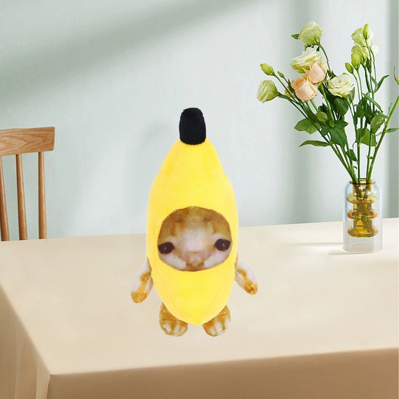 Banana Cat Plush Toy Multipurpose Funny Decompression Cute Cartoon Soft