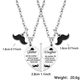 Hcvone Father's Day Gifts Dad Necklace From Daughter Son Men Necklace 2Pcs Matching Father Daughter Necklaces Stepdad Gift Daddy Gift Dad Christmas Birthday Gift (Father Daughter)