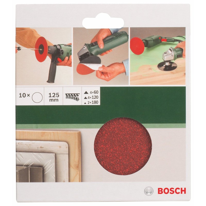 Bosch 2609256B47 10-Piece Sanding Sheet Set for Angle Grinder and